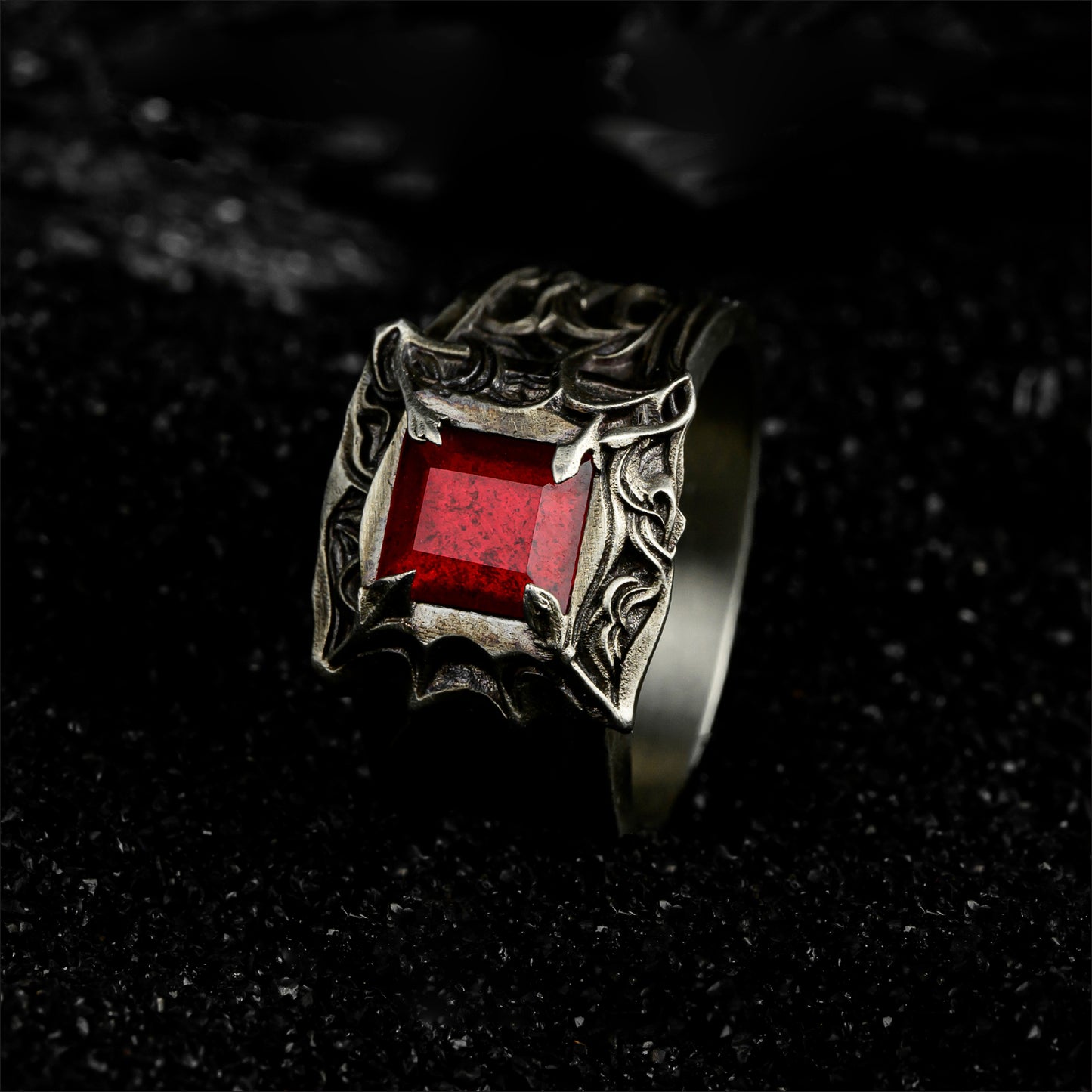 Bloodbite Gothic Ring | Dark Fantasy Inspired Jewelry | Grim Warrior Fan Accessory