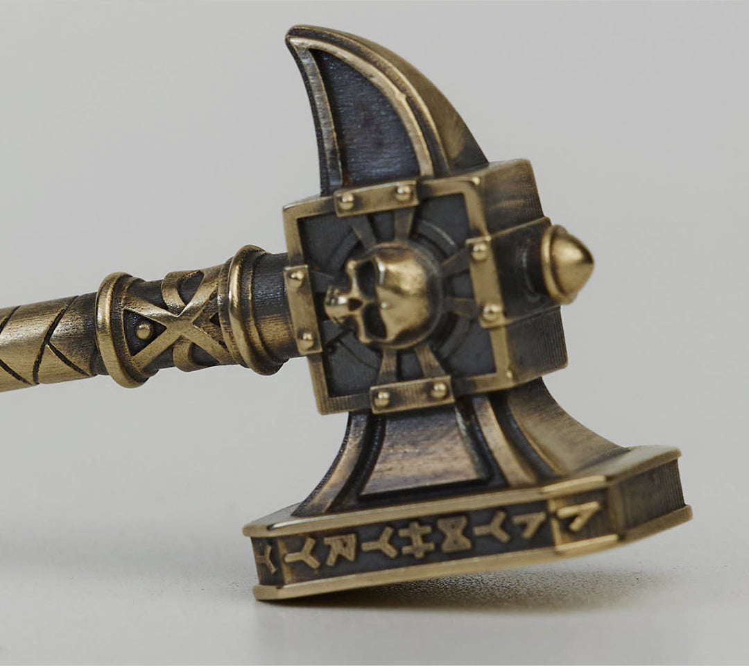 Warhammer Ghal Maraz Keychain - Total War Warhammer III Accessory | Solid Brass Sigmar's Hammer | Warhammer Fantasy Keyring