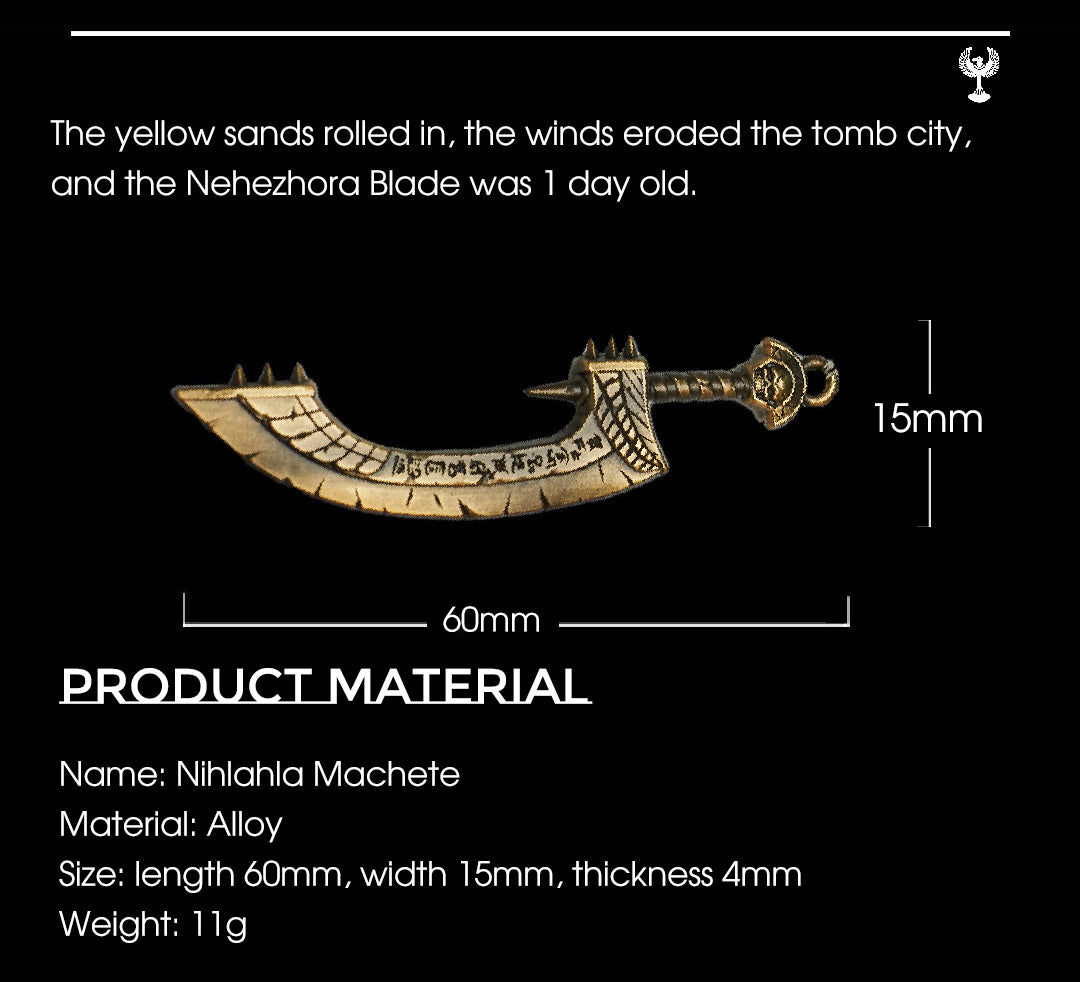 Fantasy Scimitar Pendant & Keychain | Inspired by Nehekhara Style | Game-Inspired Accessory for Fans
