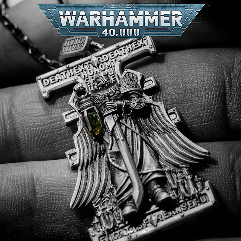 Warhammer 40K Deathwatch Stigmata Pendant | Space Marine Necklace | Fan Collectible Jewelry Inspired by Warhammer