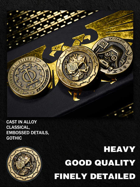 Adeptus Mechanicus Inspired Fidget Coin | Omnissiah Cult Guard Pop Coin | Warhammer 40K Fan Collectible