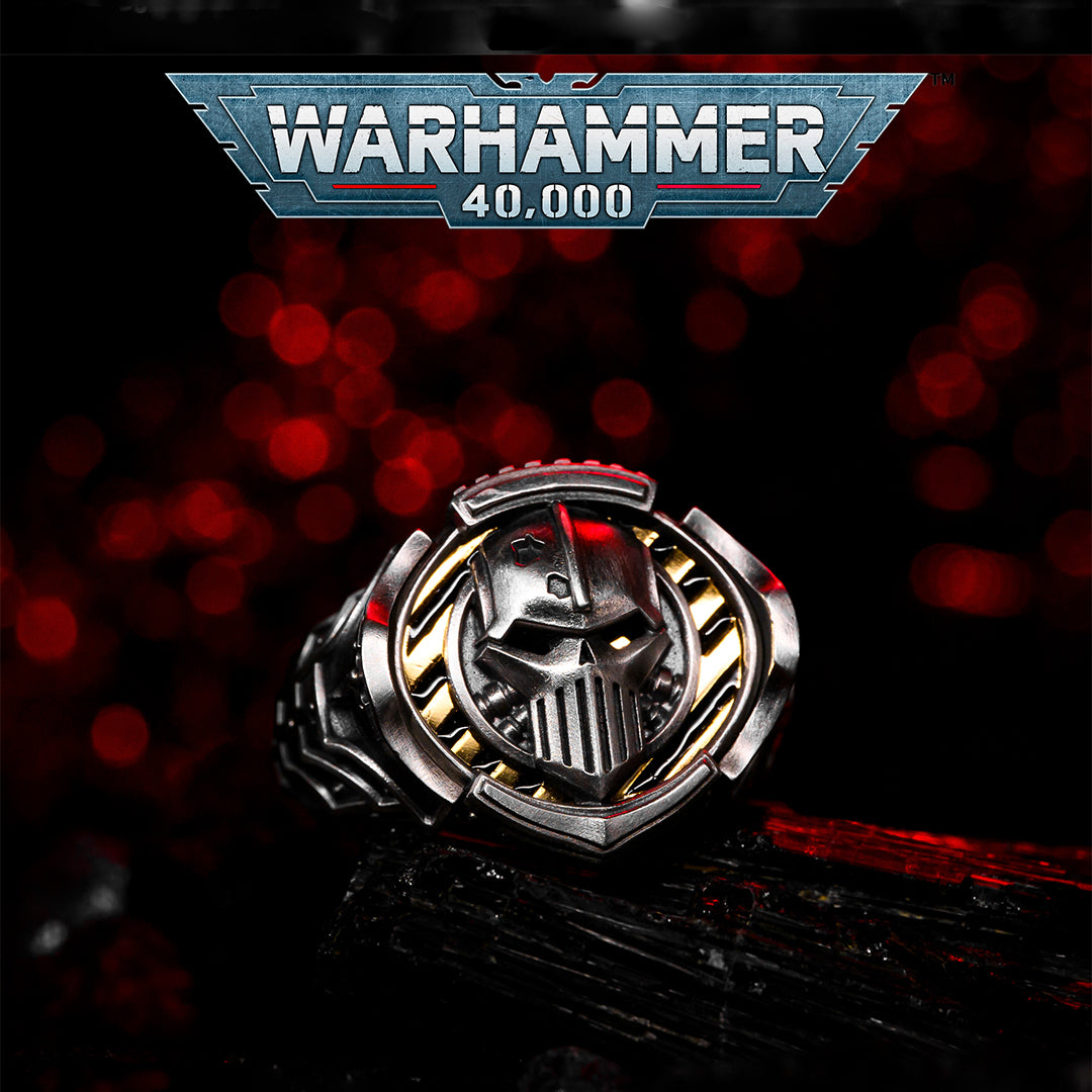 Iron Warriors Signet Ring – Sigil of Perturabo Tribute | Warhammer-Inspired Jewelry by Starforged