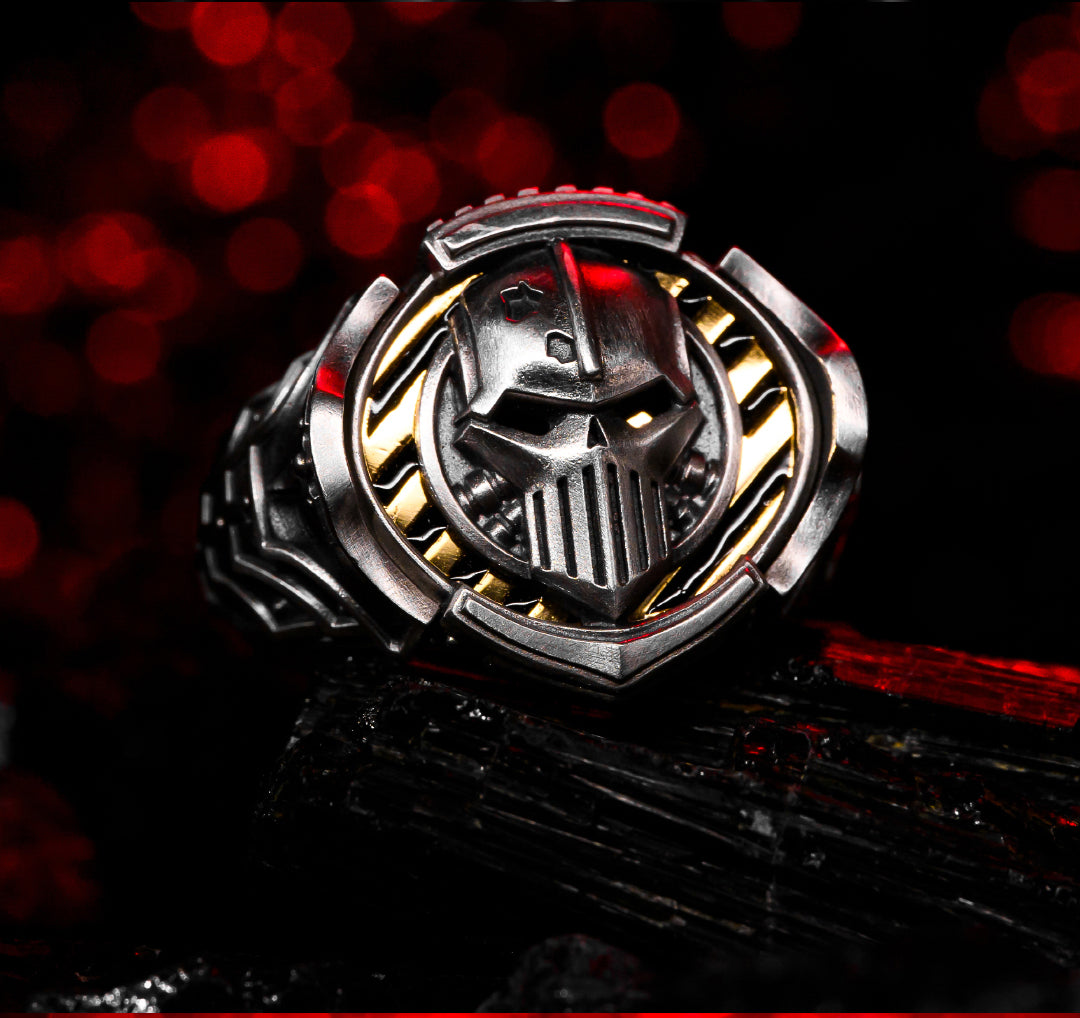Iron Warriors Signet Ring – Sigil of Perturabo Tribute | Warhammer-Inspired Jewelry by Starforged