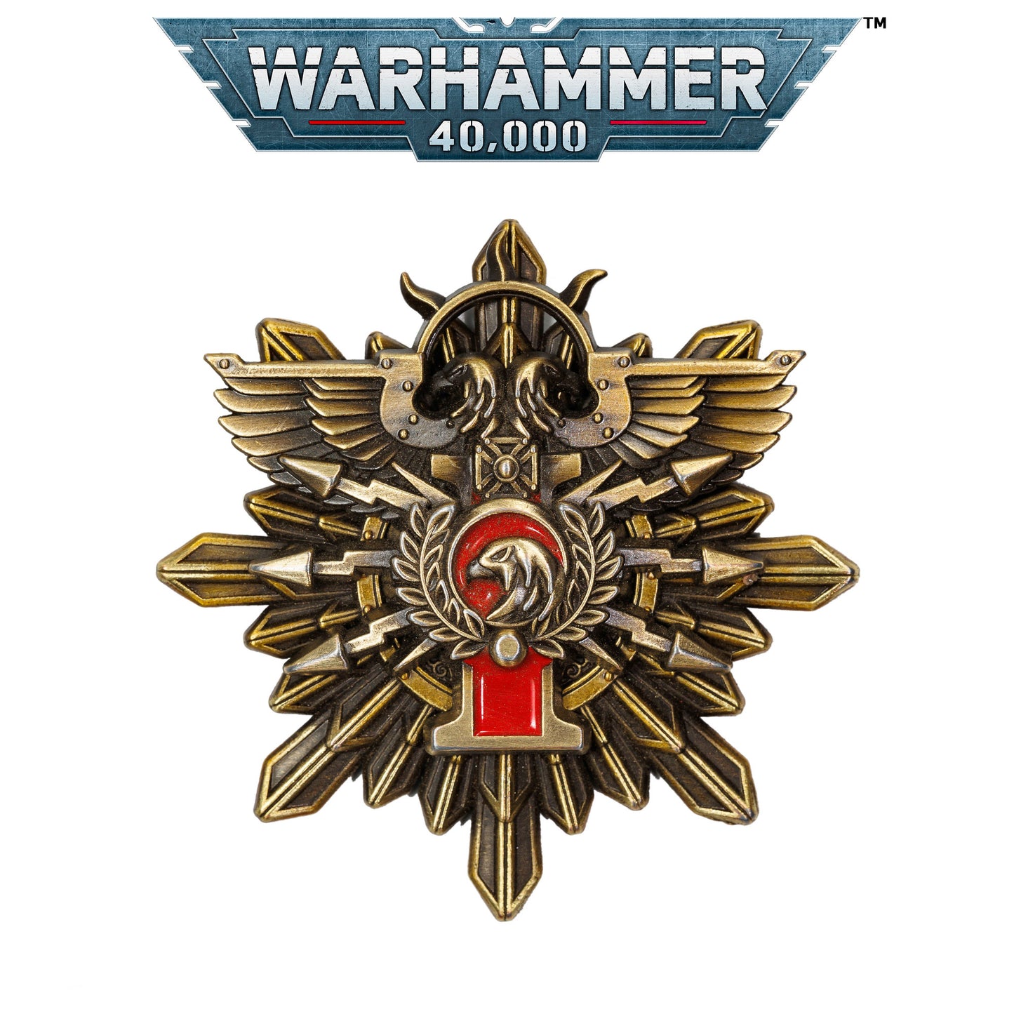Golden Gothic Brooch | Solar Guardians Emblem | Handmade Sci-Fi Collectible Pin | Vintage Metal Badge