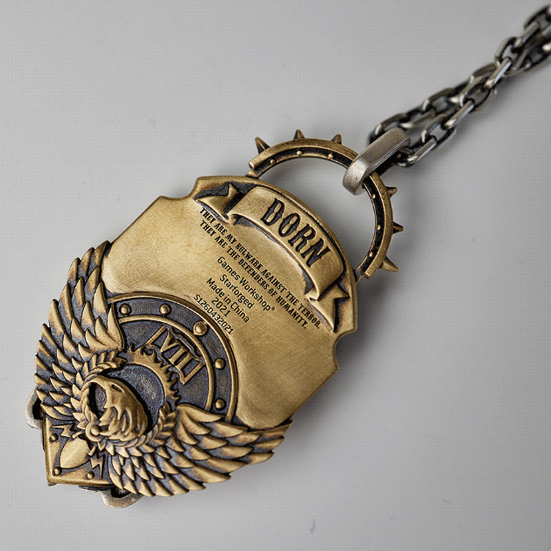 Mountain Line Hammer Pendant | Gothic Warrior Symbol Necklace | Sci-Fi Armor Fan Jewelry | Golden Fist Inspired Emblem