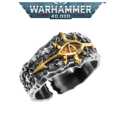 Gothic Villain Signet Ring | Dark Crusade Emblem | Obsidian Silver Jewelry | Dark Fantasy Collectible