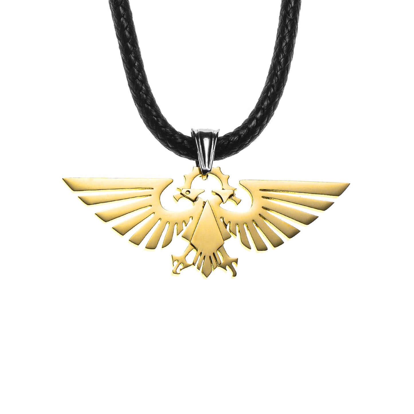Twin Eagle Pendant Necklace | Grimdark Sci-Fi Gold-Plated Jewelry | Symbol of Loyalty | Fan Collectible Gift