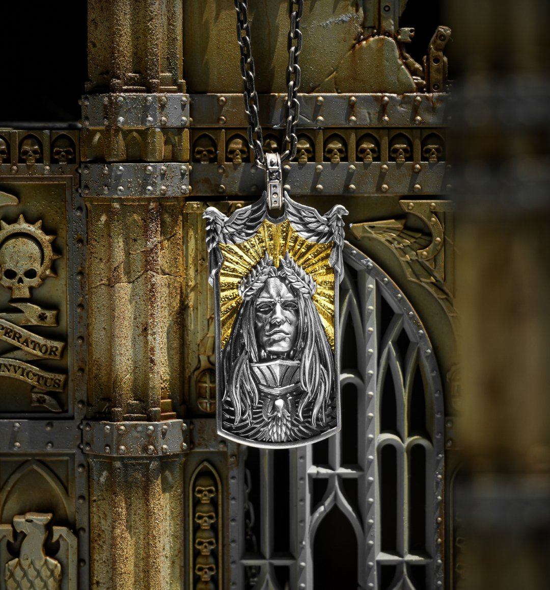 Imperial Majesty Pendant | Gold & Sterling Silver Necklace | Sci-Fi Fantasy Emperor Inspired Jewelry