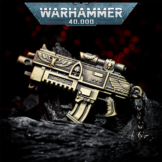 Gothic Sci-Fi Keychain - Bolt Rifle Pendant | Miniature Accessory & Gamer Gift