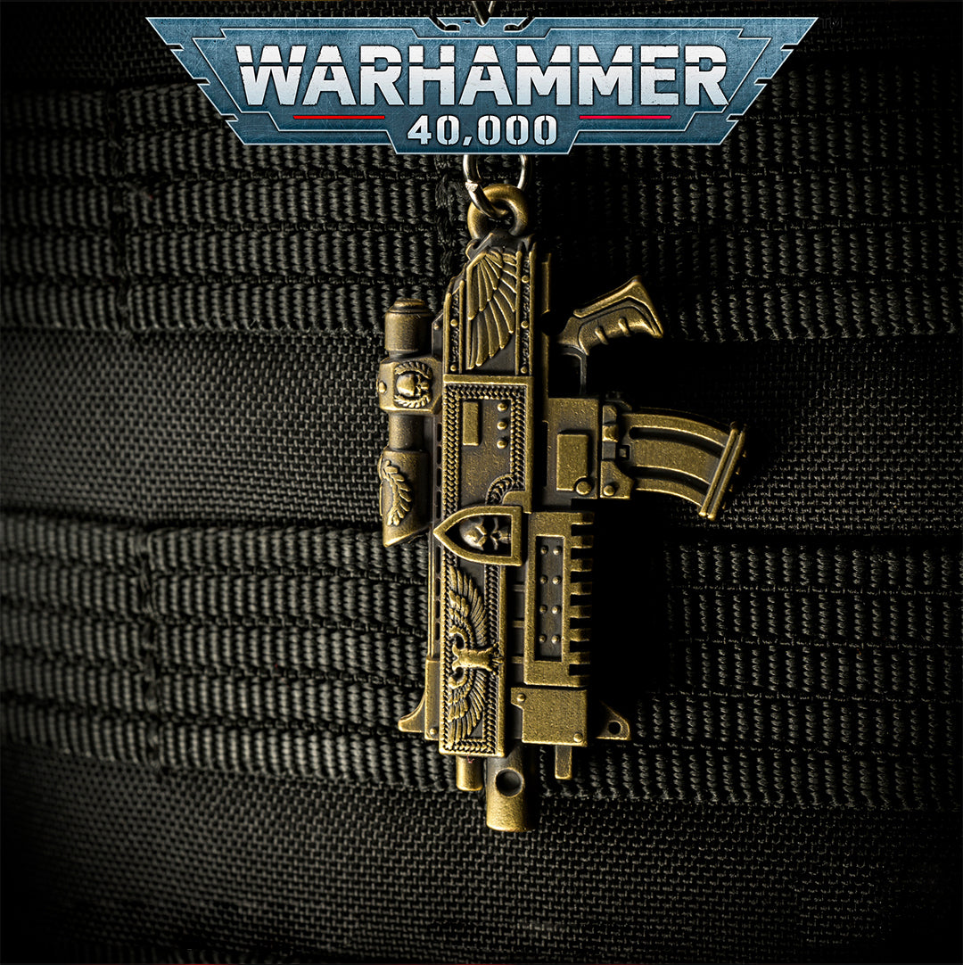 Gothic Sci-Fi Keychain - Bolt Rifle Pendant | Miniature Accessory & Gamer Gift