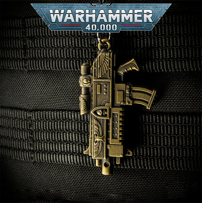 Gothic Sci-Fi Keychain - Bolt Rifle Pendant | Miniature Accessory & Gamer Gift