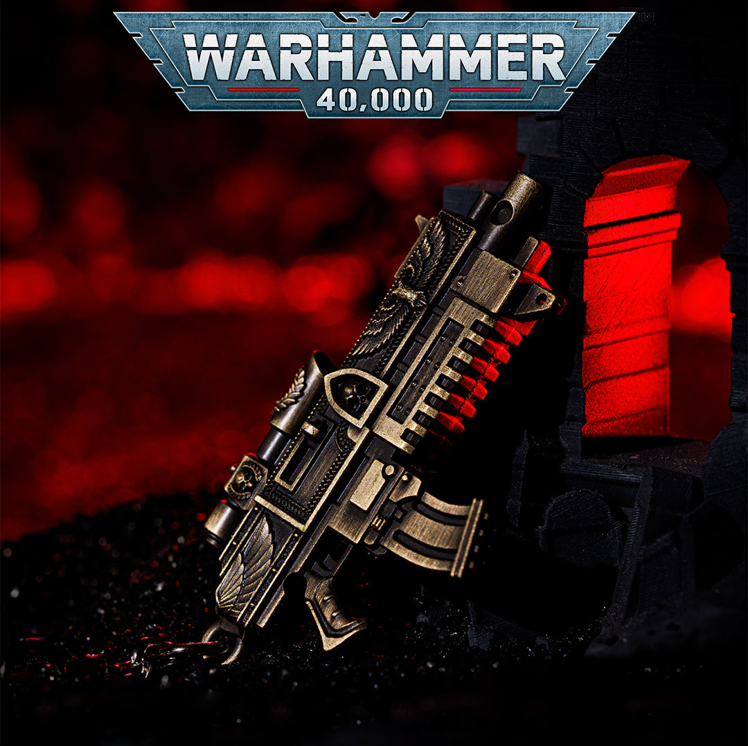 Gothic Sci-Fi Keychain - Bolt Rifle Pendant | Miniature Accessory & Gamer Gift