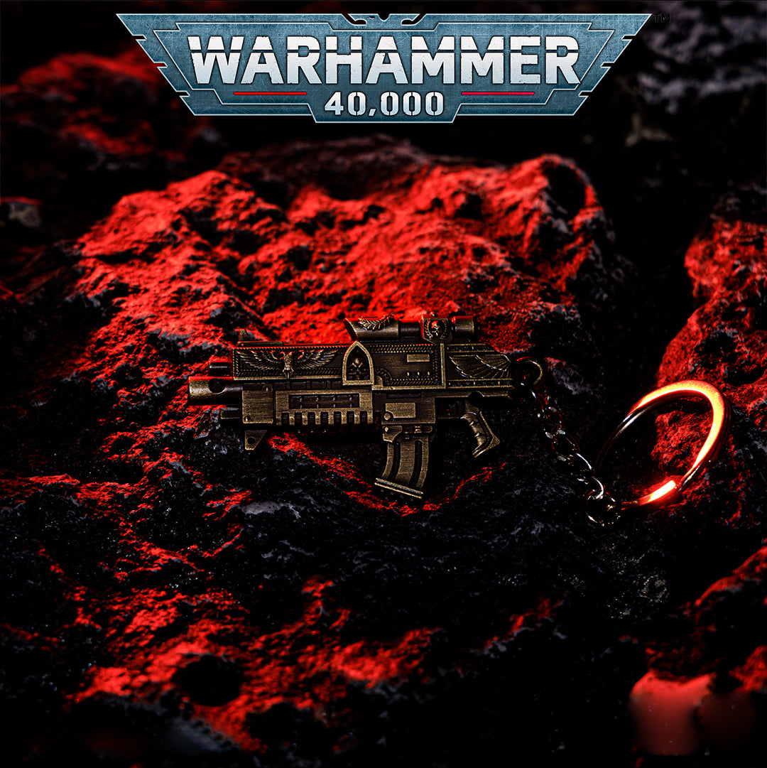 Gothic Sci-Fi Keychain - Bolt Rifle Pendant | Miniature Accessory & Gamer Gift
