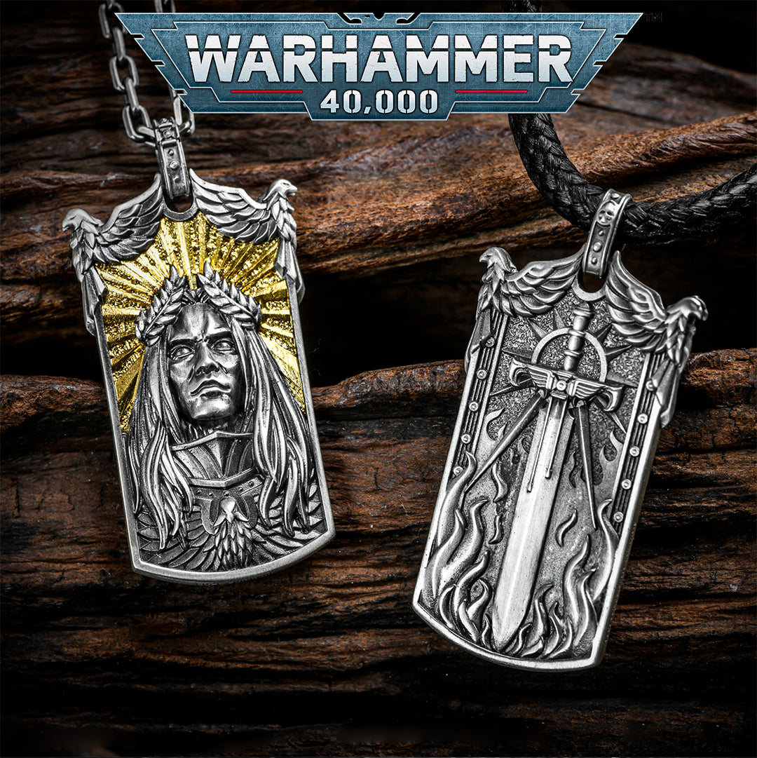Imperial Majesty Pendant | Gold & Sterling Silver Necklace | Sci-Fi Fantasy Emperor Inspired Jewelry