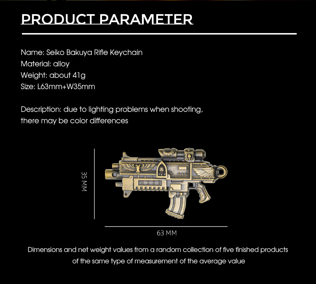 Gothic Sci-Fi Keychain - Bolt Rifle Pendant | Miniature Accessory & Gamer Gift