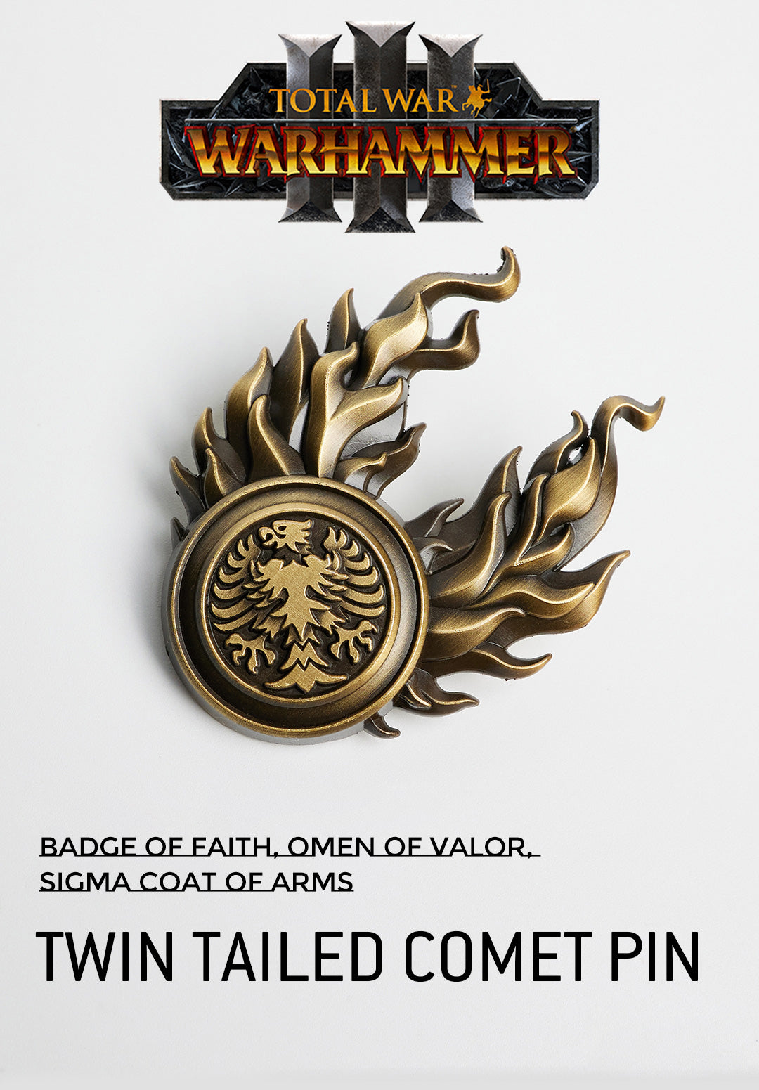 Fantasy Twin-Tailed Comet Brooch | Medieval Style Enamel Pin | Celestial Symbol Jewelry
