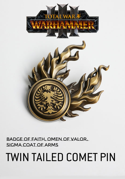 Fantasy Twin-Tailed Comet Brooch | Medieval Style Enamel Pin | Celestial Symbol Jewelry