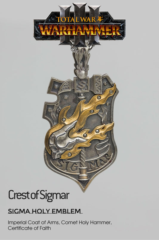 Sigmar Hammer Pendant - Warhammer 925 Silver Necklace | Total War Warhammer III Accessory | Stormcast Eternal Symbol