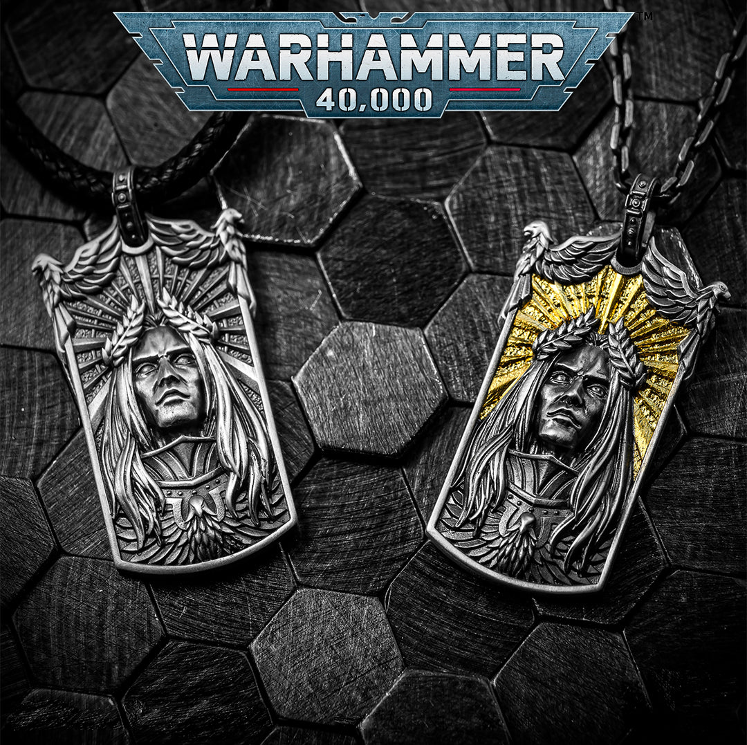 Imperial Majesty Pendant | Gold & Sterling Silver Necklace | Sci-Fi Fantasy Emperor Inspired Jewelry