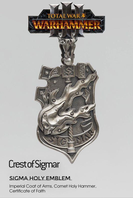 Sigmar Hammer Pendant - Warhammer 925 Silver Necklace | Total War Warhammer III Accessory | Stormcast Eternal Symbol