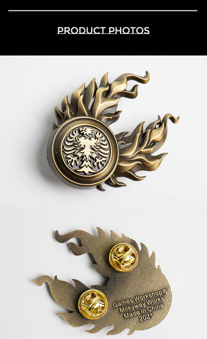 Fantasy Twin-Tailed Comet Brooch | Medieval Style Enamel Pin | Celestial Symbol Jewelry