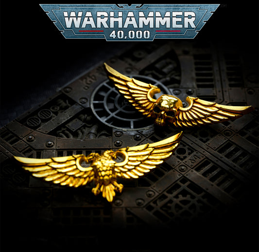 Gold Wing Badge Brooch – Warhammer 40K Inspired Starsector Army Pin | Sci-Fi Fan Gift