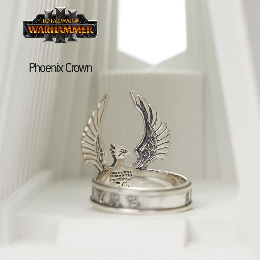 High Elf Phoenix Crown Ring - Total War: Warhammer III | 925 Silver Elven Jewelry | Warhammer Fantasy Artifact Ring