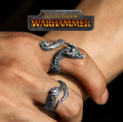 Warhammer Total War Peripheral Aurora Celestial Dragon Ring Mythical Shadow Zhaoming 925 Silver