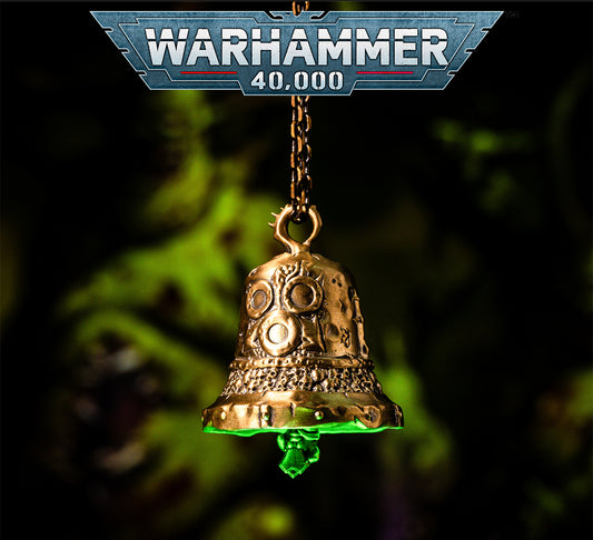 Warhammer 40K Brass Bell Charm - Distressed Niche Jewelry | Mechanicus Steampunk Accessory | Handmade Nerf Brass Pendant | WH40K Gift