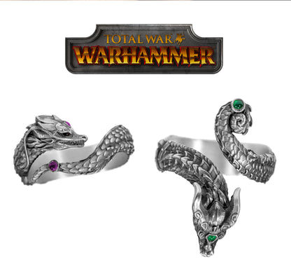 Warhammer Total War Peripheral Aurora Celestial Dragon Ring Mythical Shadow Zhaoming 925 Silver