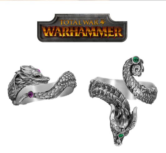 Warhammer Total War Peripheral Aurora Celestial Dragon Ring Mythical Shadow Zhaoming 925 Silver
