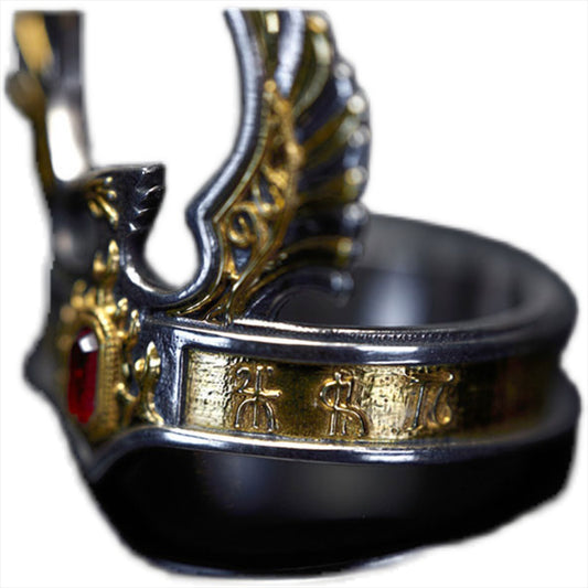High Elf Phoenix Crown Ring - Total War: Warhammer III | 925 Silver Elven Jewelry | Warhammer Fantasy Artifact Ring