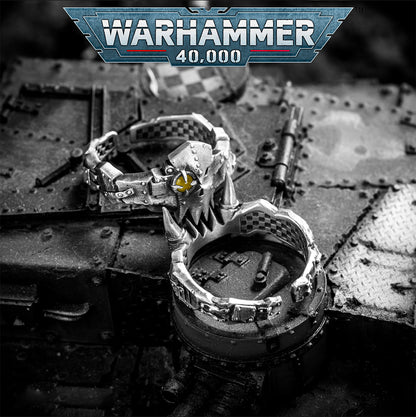 Warhammer 40K Ork Ring - 925 Silver Sculpted Hair & Dreadlocks | Ork Boyz Greenskin Statement Jewelry | Handmade 40K Gamer Ring | WH40K Gift