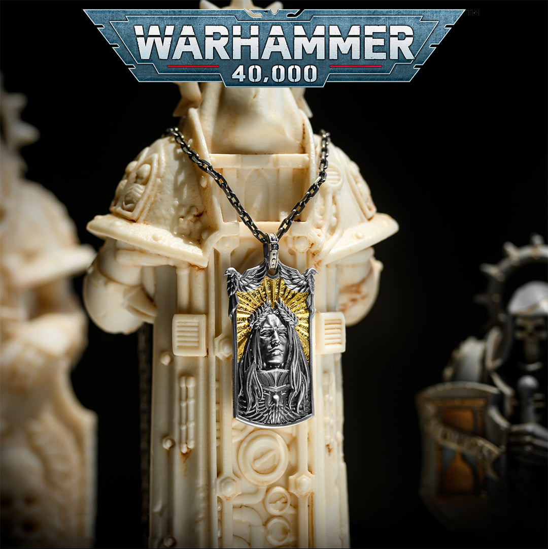 Imperial Majesty Pendant | Gold & Sterling Silver Necklace | Sci-Fi Fantasy Emperor Inspired Jewelry
