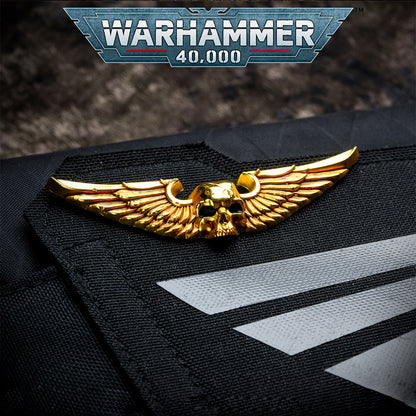 Gold Wing Badge Brooch – Warhammer 40K Inspired Starsector Army Pin | Sci-Fi Fan Gift