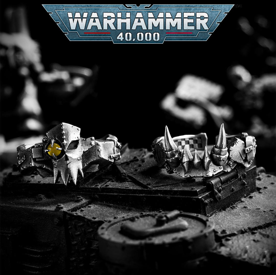 Warhammer 40K Ork Ring - 925 Silver Sculpted Hair & Dreadlocks | Ork Boyz Greenskin Statement Jewelry | Handmade 40K Gamer Ring | WH40K Gift