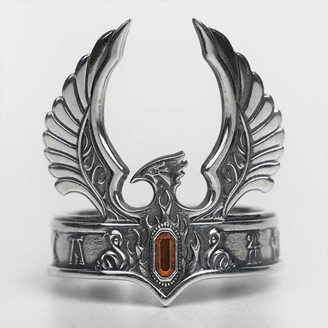 High Elf Phoenix Crown Ring - Total War: Warhammer III | 925 Silver Elven Jewelry | Warhammer Fantasy Artifact Ring