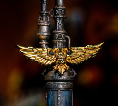 Gold Wing Badge Brooch – Warhammer 40K Inspired Starsector Army Pin | Sci-Fi Fan Gift