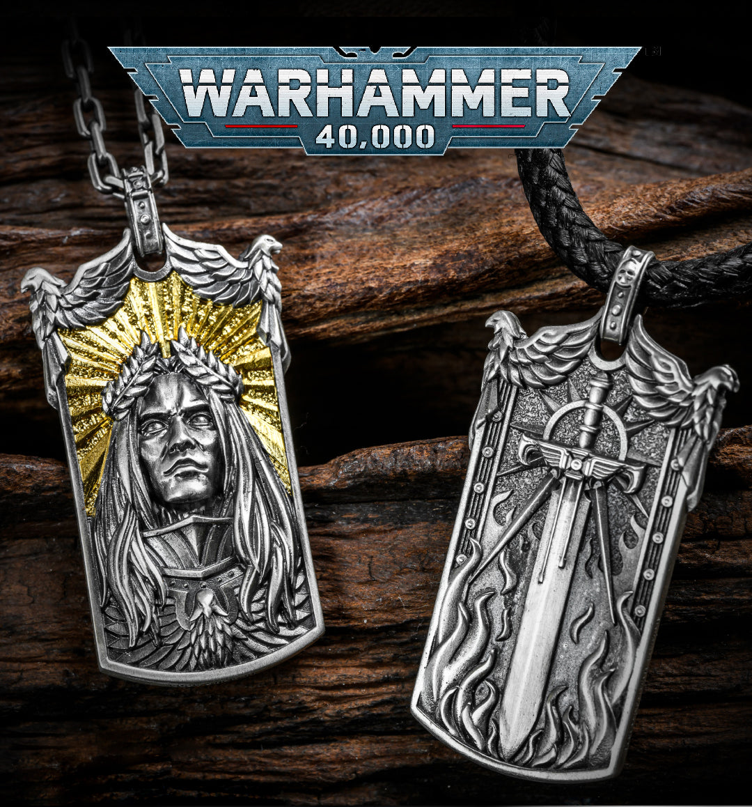 Imperial Majesty Pendant | Gold & Sterling Silver Necklace | Sci-Fi Fantasy Emperor Inspired Jewelry