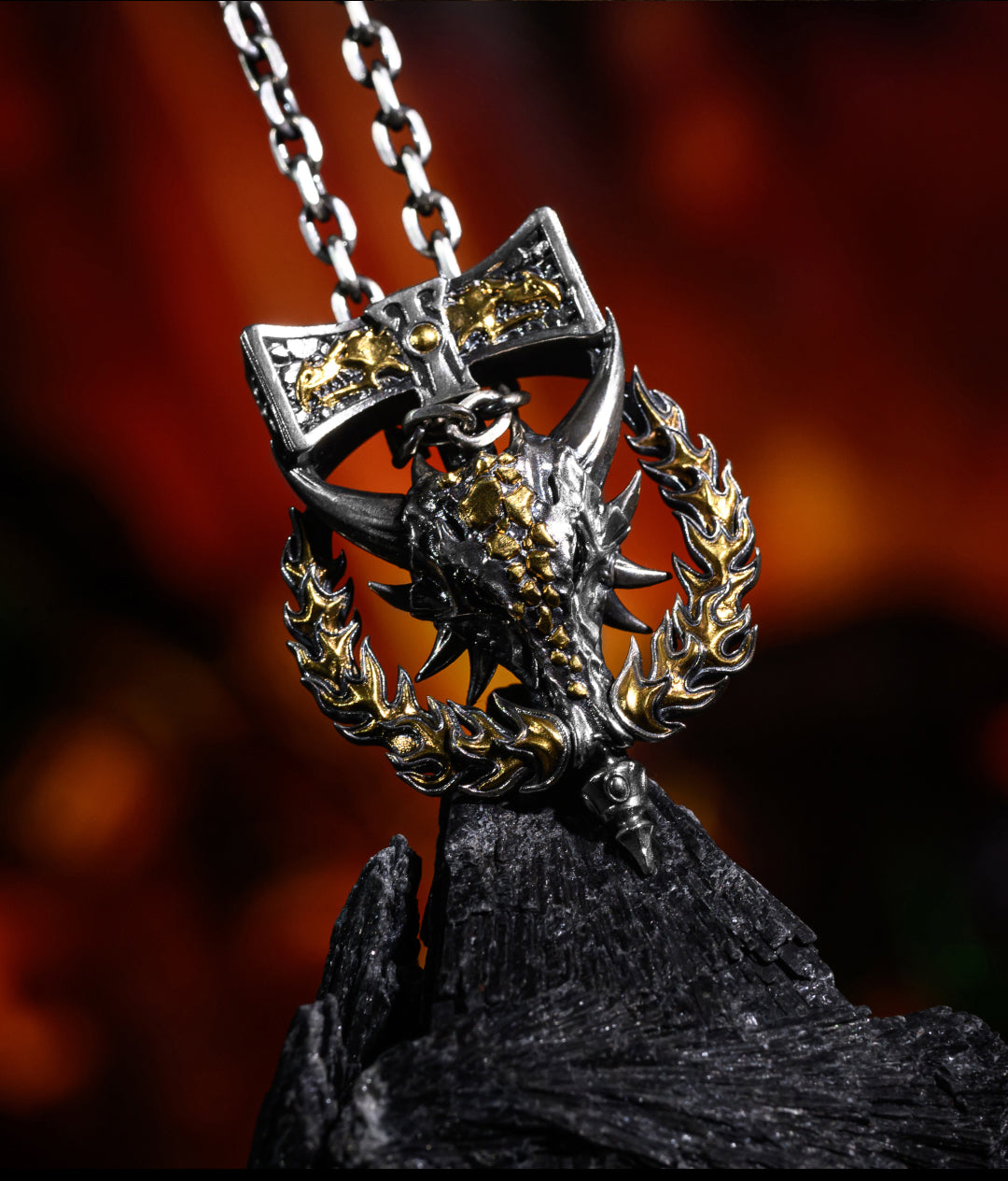 Salamanders-Inspired Pendant – Dawnbringer Warhammer Fan Necklace | Birthday Gift for Him by Starforged