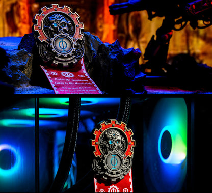 God of All Machines Pendant | Mechanical Theocracy Seal Badge | Cyber Relic Inspired Jewelry