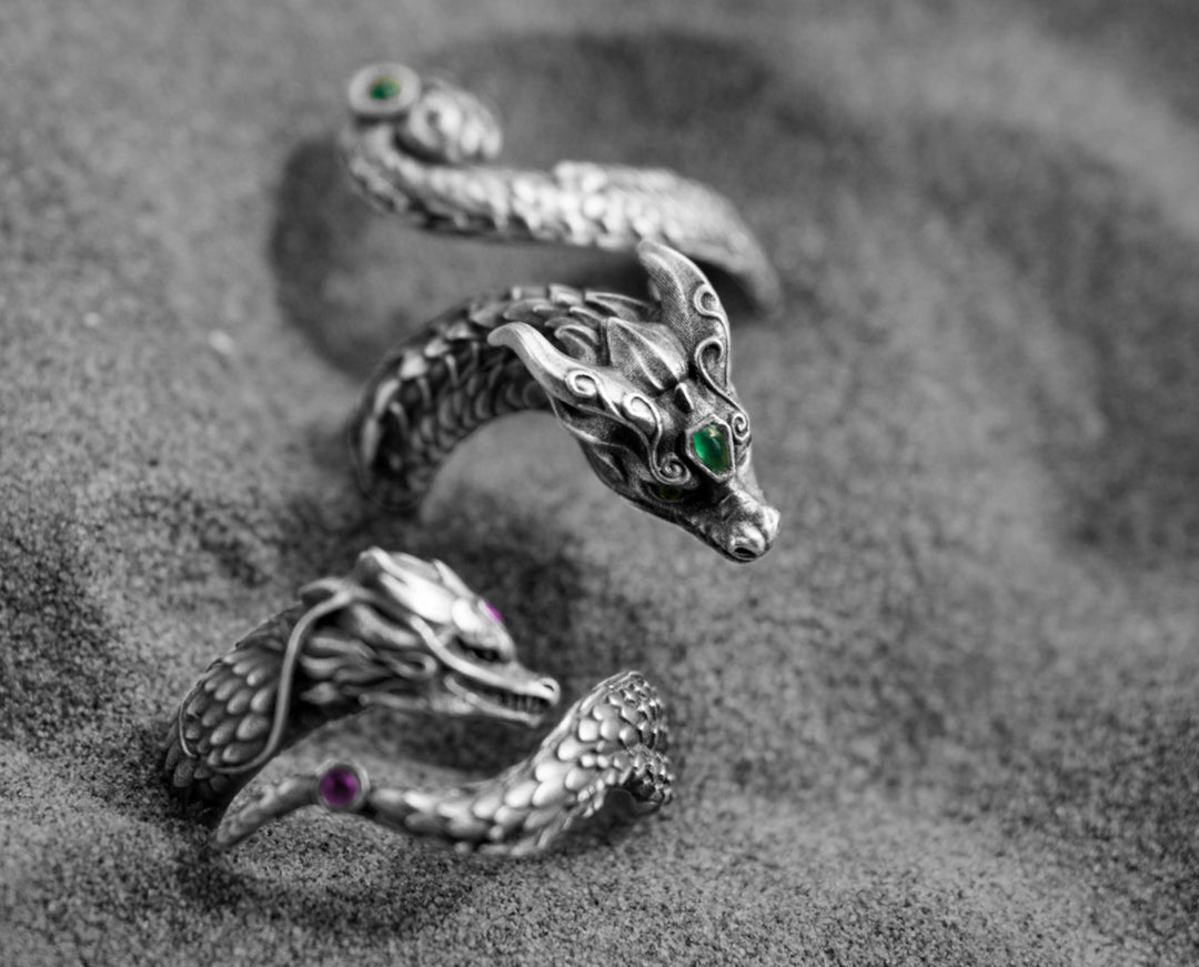 Warhammer Total War Peripheral Aurora Celestial Dragon Ring Mythical Shadow Zhaoming 925 Silver
