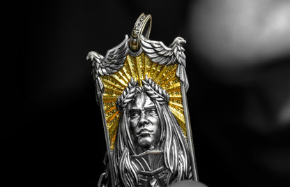 Imperial Majesty Pendant | Gold & Sterling Silver Necklace | Sci-Fi Fantasy Emperor Inspired Jewelry