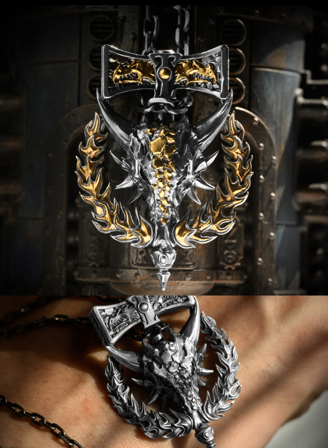 Salamanders-Inspired Pendant – Dawnbringer Warhammer Fan Necklace | Birthday Gift for Him by Starforged
