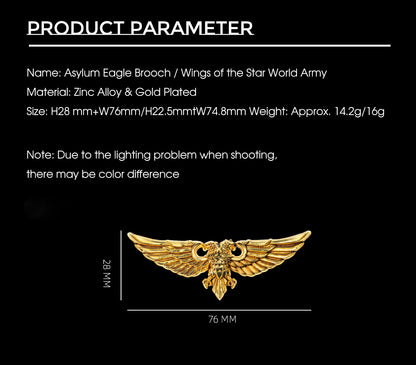 Gold Wing Badge Brooch – Warhammer 40K Inspired Starsector Army Pin | Sci-Fi Fan Gift