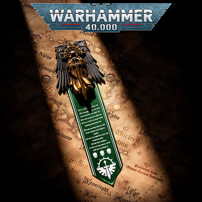 Gothic Warrior Inspired Brooch – Seal Emblem Pin | Grim Sci-Fi Badge Accessory