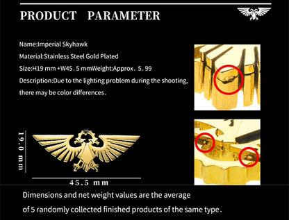 Twin Eagle Pendant Necklace | Grimdark Sci-Fi Gold-Plated Jewelry | Symbol of Loyalty | Fan Collectible Gift