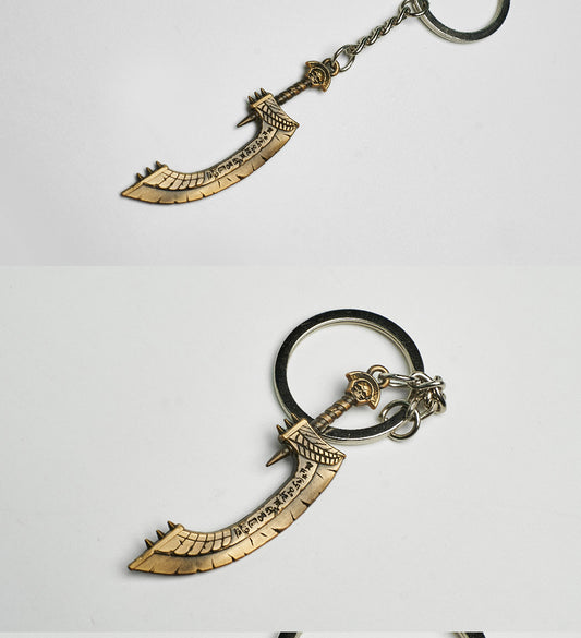 Fantasy Scimitar Pendant & Keychain | Inspired by Nehekhara Style | Game-Inspired Accessory for Fans