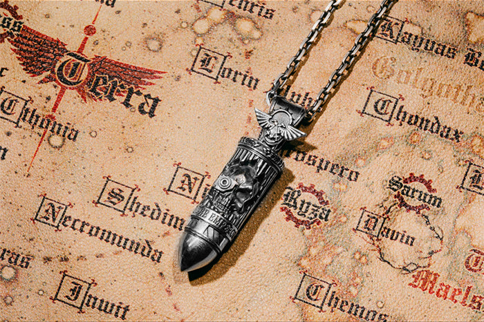 Sterling Silver Bullet Pendant | Sci-Fi Tactical Ammo Necklace | Grimdark Fan Jewelry Gift