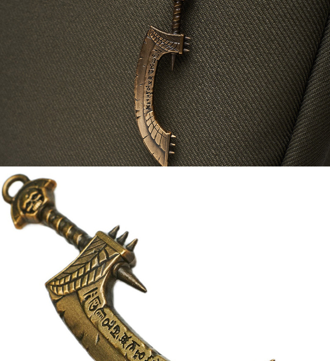 Fantasy Scimitar Pendant & Keychain | Inspired by Nehekhara Style | Game-Inspired Accessory for Fans